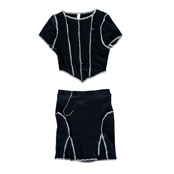 May Pink Two Piece Crop Top & Skirt - Picture 3 of 12